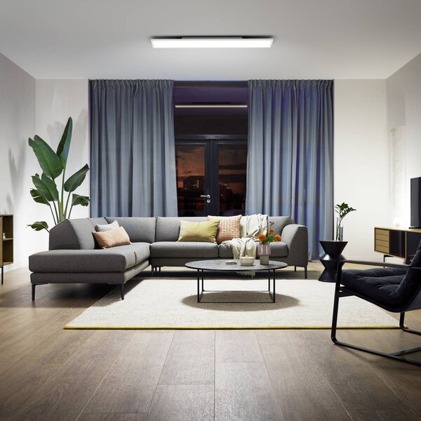 Philips Hue Inteligentna lampa sufitowa Aurelle, możliwość ściemniania, biały / opal, salon / jadalnia, metal, nowoczesny