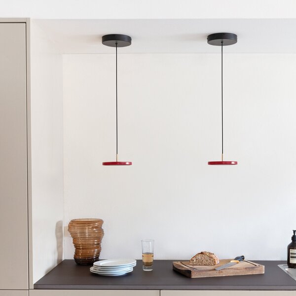 Lampa Wisząca UMAGE, Asteria Micro V2, ściemnialny, czerwony, salon, metal, skandynawski