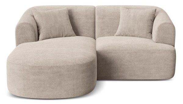 Jasnobrązowy sztruksowy narożnik (lewostronny/z szezlongiem) Campi – Cosmopolitan Design