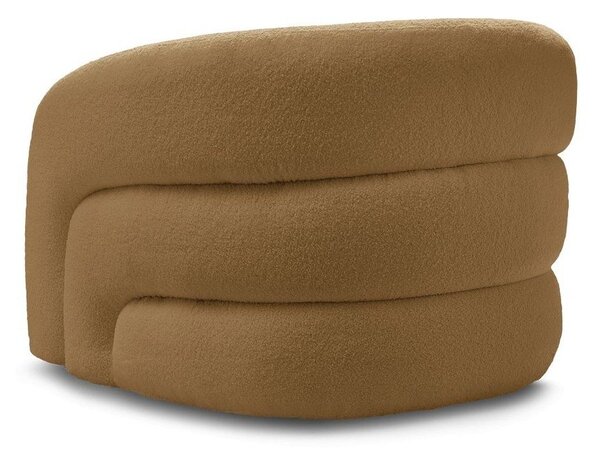 Musztardowy obrotowy fotel z materiału bouclé Elina – Bobochic Paris