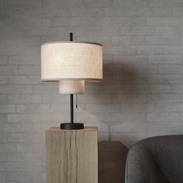 Lampa Stołowa New Works, Margin, beżowy, salon, tkanina | tekstylia, design