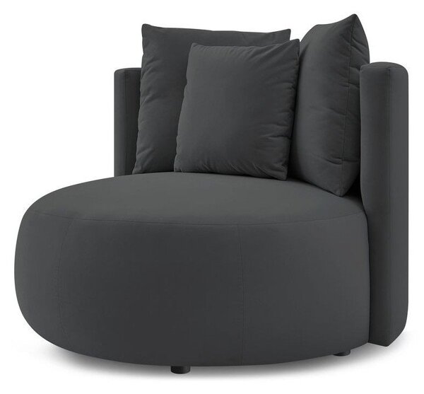 Ciemnoszary aksamitny fotel Cesar – Bobochic Paris