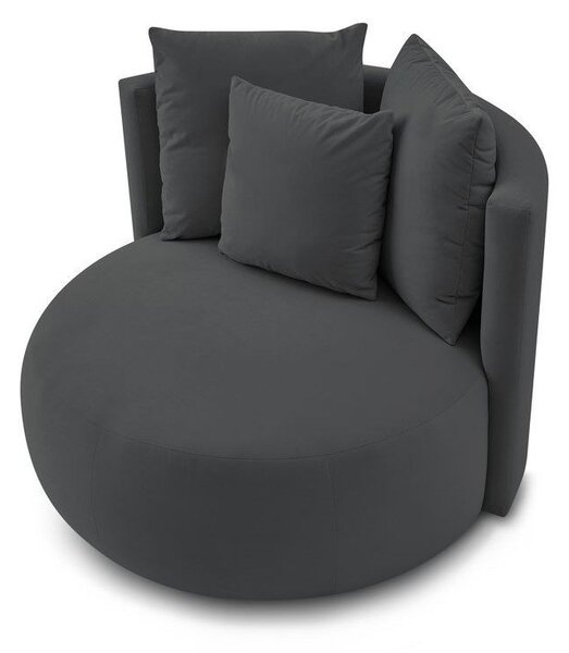 Ciemnoszary aksamitny fotel Cesar – Bobochic Paris