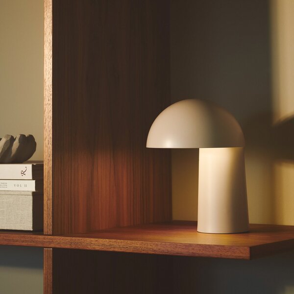 Lampa Stołowa DFTP by Nordlux, Faye Portable, ściemnialny, beżowy, salon, metal, skandynawski