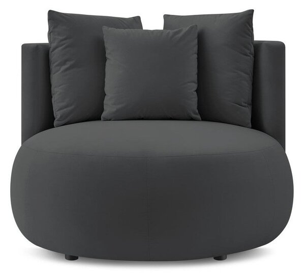 Ciemnoszary aksamitny fotel Cesar – Bobochic Paris