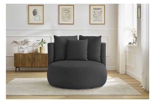 Ciemnoszary aksamitny fotel Cesar – Bobochic Paris