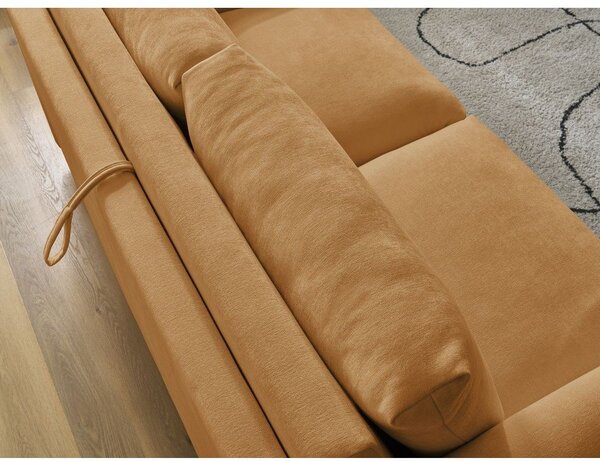 Musztardowa rozkładana sofa do spania 220 cm Cocoone – Bobochic Paris