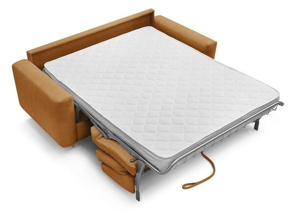 Musztardowa rozkładana sofa do spania 220 cm Cocoone – Bobochic Paris
