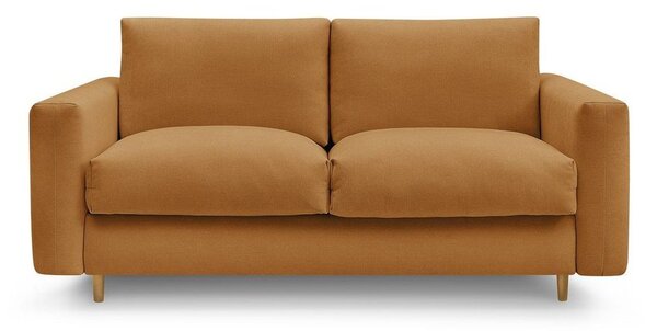 Musztardowa rozkładana sofa do spania 220 cm Cocoone – Bobochic Paris