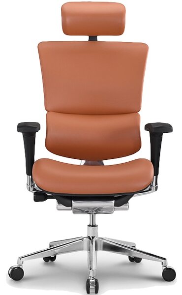 Ergonomiczny fotel biurowy skórzany ErgoFly Sail L-06, zgodny z normą BHP