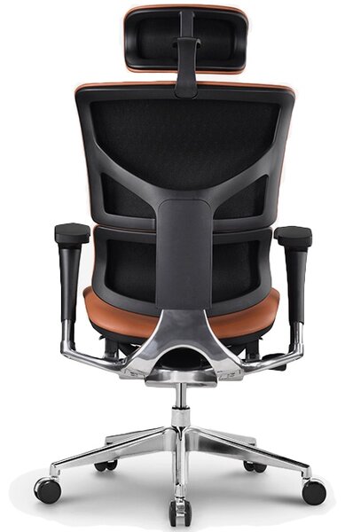 Ergonomiczny fotel biurowy skórzany ErgoFly Sail L-06, zgodny z normą BHP