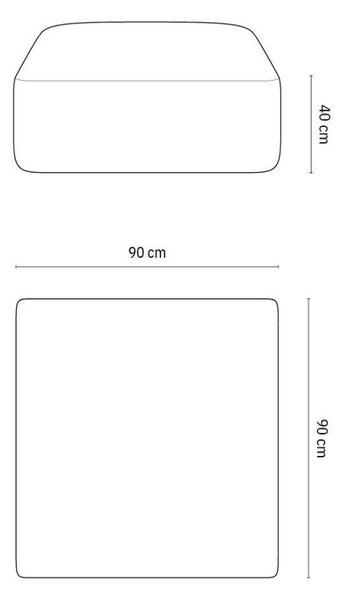 Morski aksamitny podnóżek Campi – Cosmopolitan Design