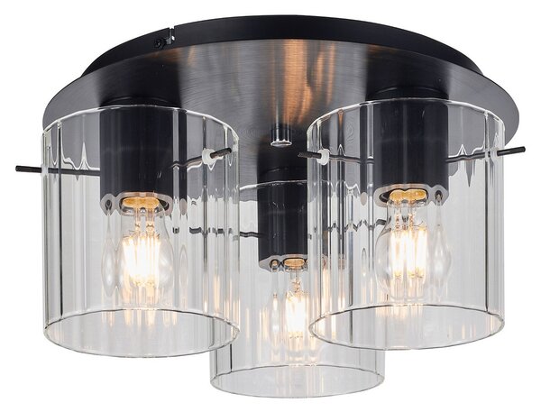 Lampa Sufitowa Lucande, Eirian, ściemnialny, transparentny, salon, metal, nowoczesny