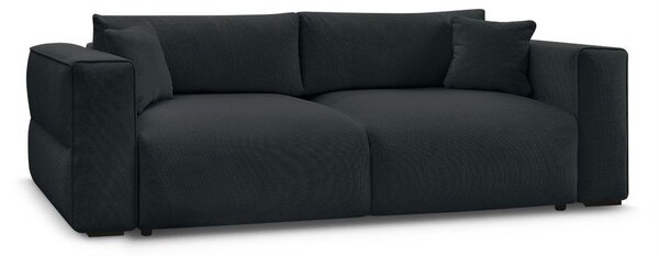 Czarna rozkładana sofa ze schowkiem 265 cm Ezechiel – Bobochic Paris