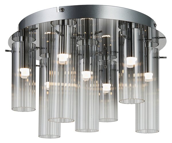 Lampa Sufitowa Lucande, Korvitha, ściemnialny, szary, salon, szkło, nowoczesny