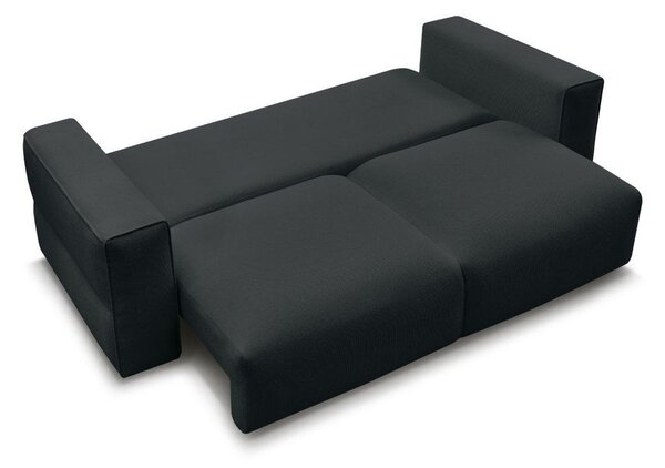 Czarna rozkładana sofa ze schowkiem 265 cm Ezechiel – Bobochic Paris