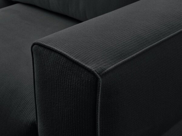 Czarna rozkładana sofa ze schowkiem 265 cm Ezechiel – Bobochic Paris