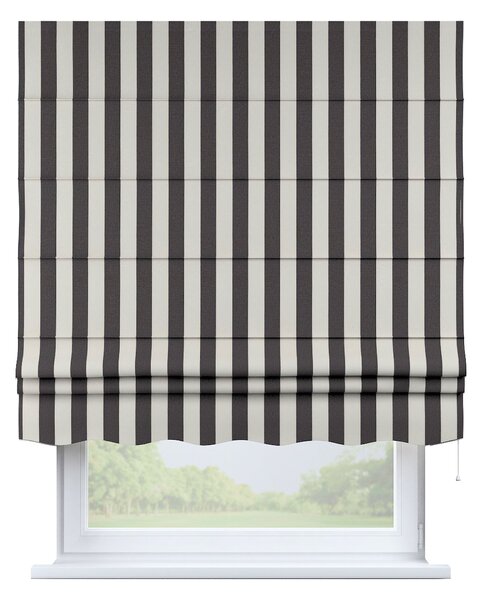 Roleta rzymska Florencja kolor czarny tkanina wzorzysta