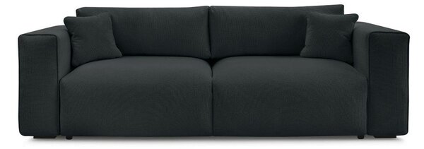 Czarna rozkładana sofa ze schowkiem 265 cm Ezechiel – Bobochic Paris