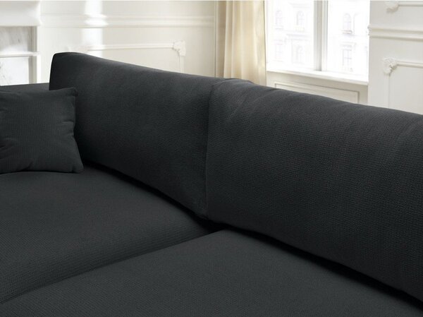 Czarna rozkładana sofa ze schowkiem 265 cm Ezechiel – Bobochic Paris