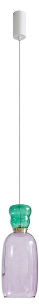 Lampa Wisząca Lucande, Fay, fioletowy, jadalnia, szkło, młodzieżowy