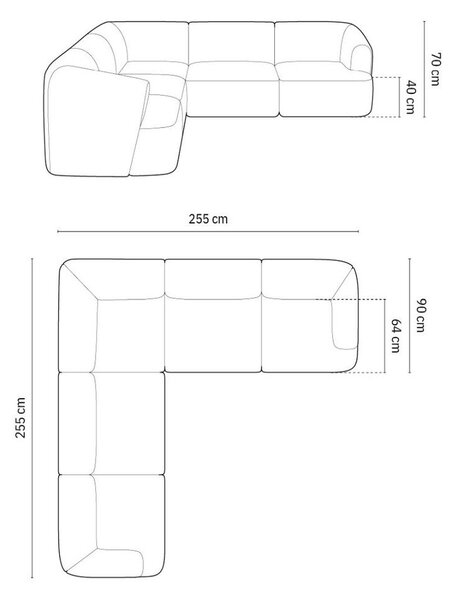 Morski aksamitny narożnik Campi – Cosmopolitan Design