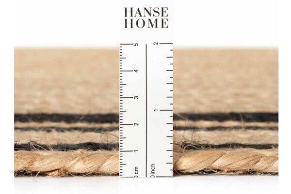 Czarno-naturalny ręcznie tkany dwustronny dywan z juty 120x170 cm Jutta – Hanse Home
