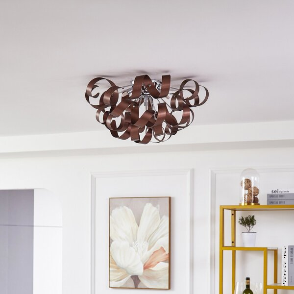 Lampa Sufitowa Lucande, Kaelor, ściemnialny, miedziany, salon, aluminium, nowoczesny