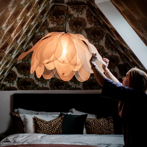 Lampa Wisząca By Rydéns, Lou Lou, ściemnialny, beżowy, salon, tkanina | tekstylia