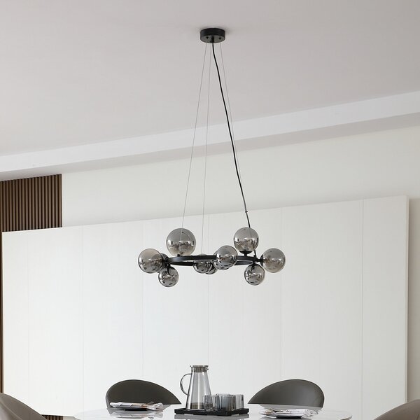 Lampa Wisząca Lucande, Naelen, ściemnialny, szary, kuchnia, metal, nowoczesny