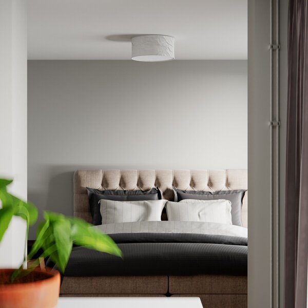 Lampa Sufitowa By Rydéns, Vita, ściemnialny, biały, salon, tkanina | tekstylia