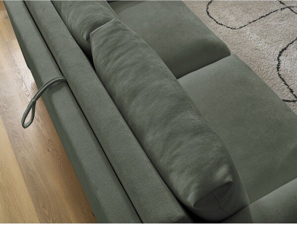 Zielona rozkładana sofa do spania 220 cm Cocoone – Bobochic Paris