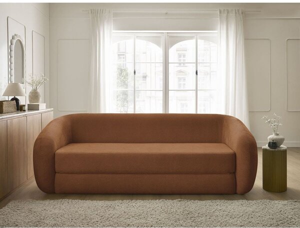 Pomarańczowa rozkładana sofa z tkaniny szenilowej 228 cm Neyo – Bobochic Paris