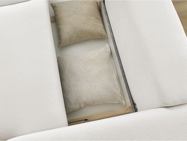 Biała rozkładana sofa ze schowkiem 265 cm Ezechiel – Bobochic Paris