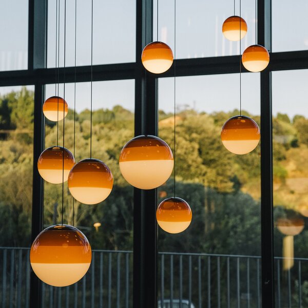 Lampa Wisząca MARSET, Dipping Light, ściemnialny, pomarańczowy, salon, szkło, design