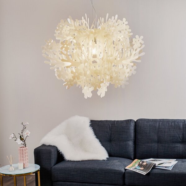 Lampa Wisząca Slamp, FIORELLA, ściemnialny, biały, salon, tworzywo sztuczne, design