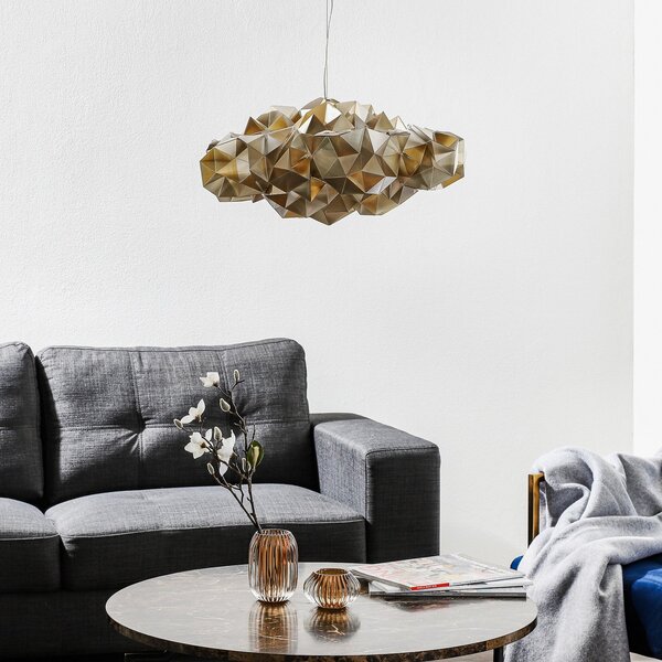 Lampa Wisząca Slamp, Drusa, beżowy, salon, tworzywo sztuczne, design