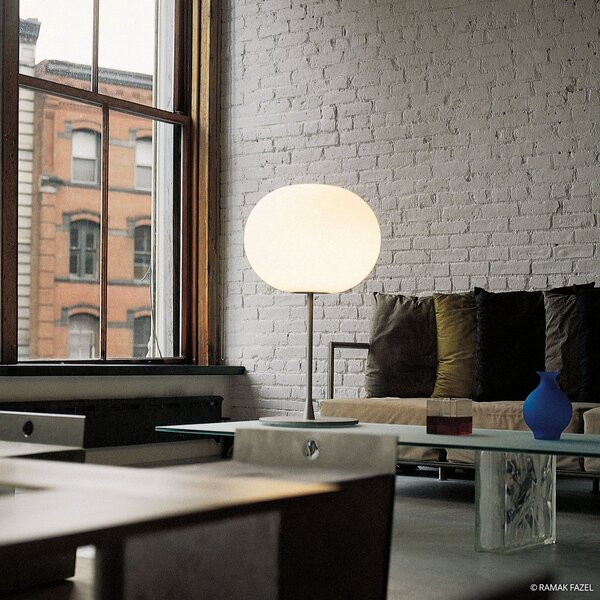 Lampa Stołowa FLOS, GLO-BALL, ściemnialny, biały, salon, szkło, design