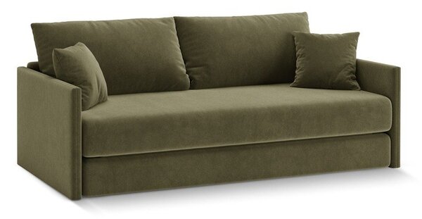 Zielona aksamitna rozkładana sofa 209 cm Shannon – Cosmopolitan Design