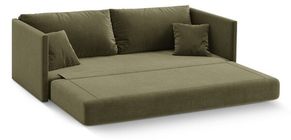 Zielona aksamitna rozkładana sofa 209 cm Shannon – Cosmopolitan Design