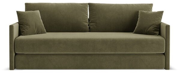 Zielona aksamitna rozkładana sofa 209 cm Shannon – Cosmopolitan Design