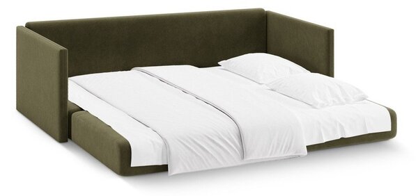Zielona aksamitna rozkładana sofa 209 cm Shannon – Cosmopolitan Design