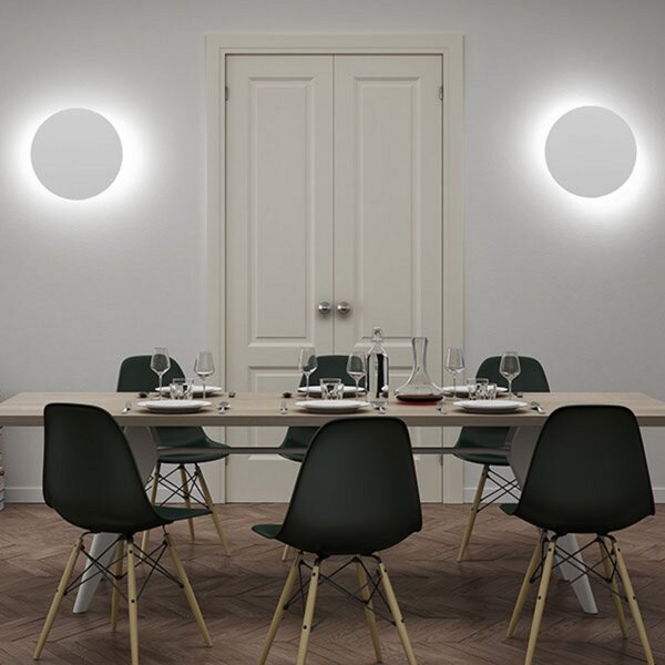 Lampa Ścienna Rotaliana, Collide, ściemnialny, biały, salon, metal, design