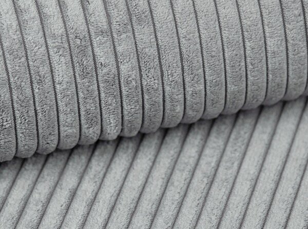 Jasnoszara sztruksowa sofa 255 cm Campi – Cosmopolitan Design