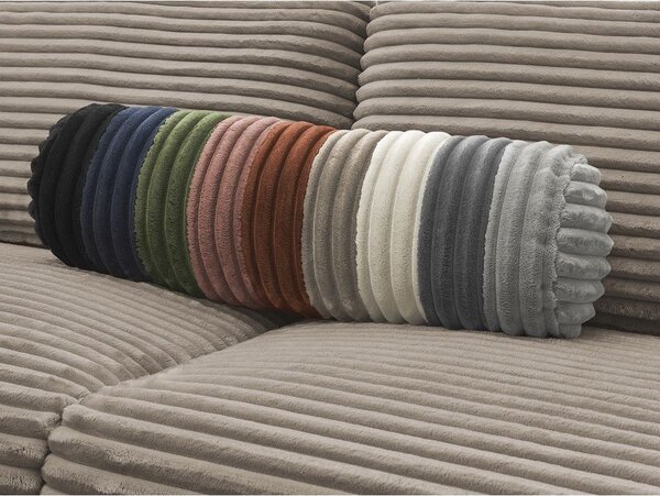 Szarobrązowa sztruksowa rozkładana sofa do spania 220 cm Hugo – Bobochic Paris