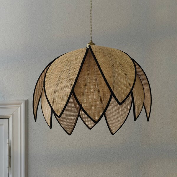 OSRAM Lampa wisząca Decor Rattan Lotus, możliwość ściemniania, kremowy / amber, salon / jadalnia, drewno, śródziemnomorski