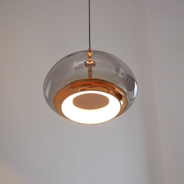Lampa Wisząca LOOM DESIGN, Avalon, ściemnialny, złoty | mosiężny, salon, szkło, nowoczesny