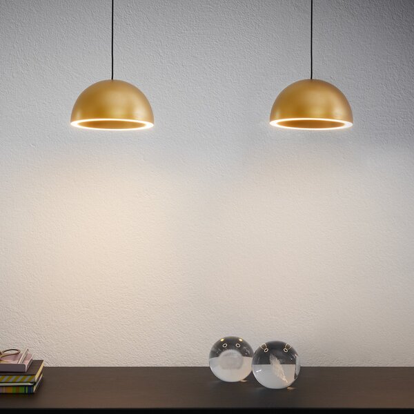 Lampa Wisząca LOOM DESIGN, Curve, ściemnialny, złoty | mosiężny, salon, aluminium, nowoczesny