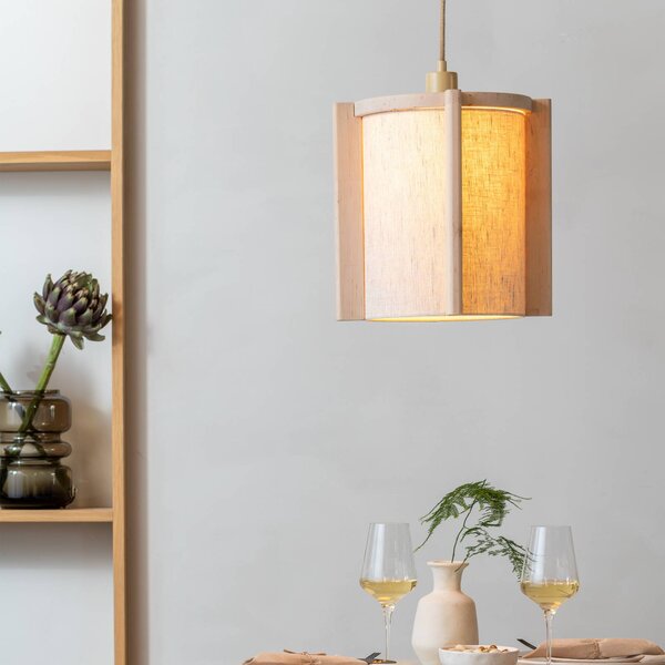 Good & Mojo Lampa wisząca Corsica, jasne drewno, salon / jadalnia, drewno, skandynawski