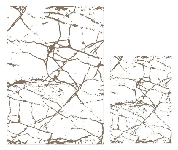 Białe/brązowe dywaniki łazienkowe zestaw 2 szt. 60x100 cm Cracks – Mila Home